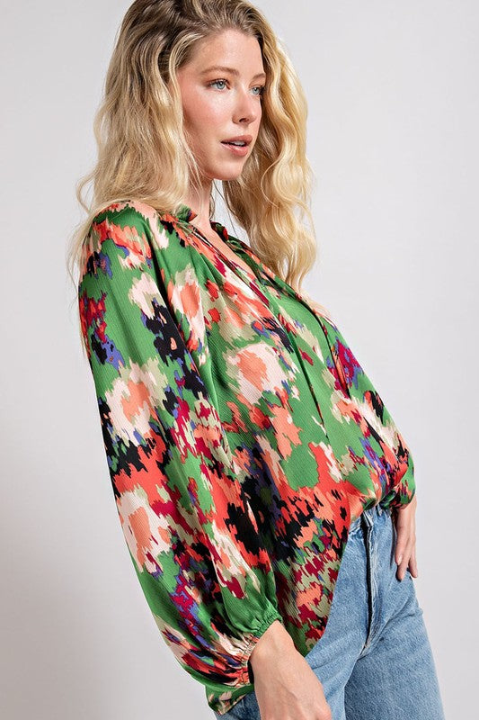 Carmen V-Neck Printed Top
