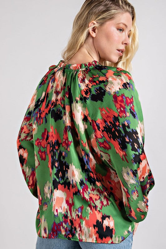 Carmen V-Neck Printed Top
