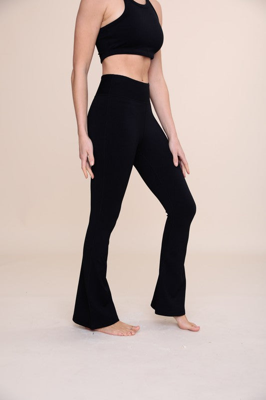 Camie Ribbed Flare High-Waist Leggings