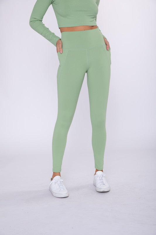 
                      
                        Tapered Band Essential Solid Highwaist Leggings
                      
                    