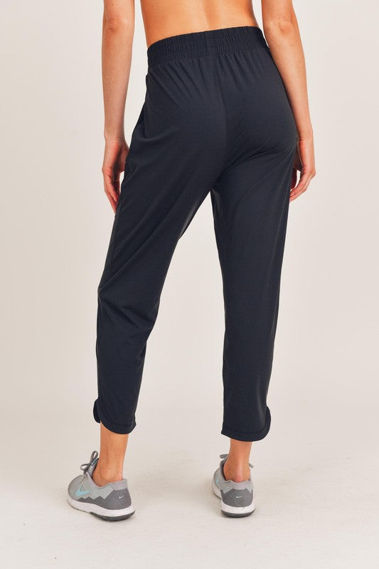 Abbie Athleisure Joggers with Curved Notch Hem