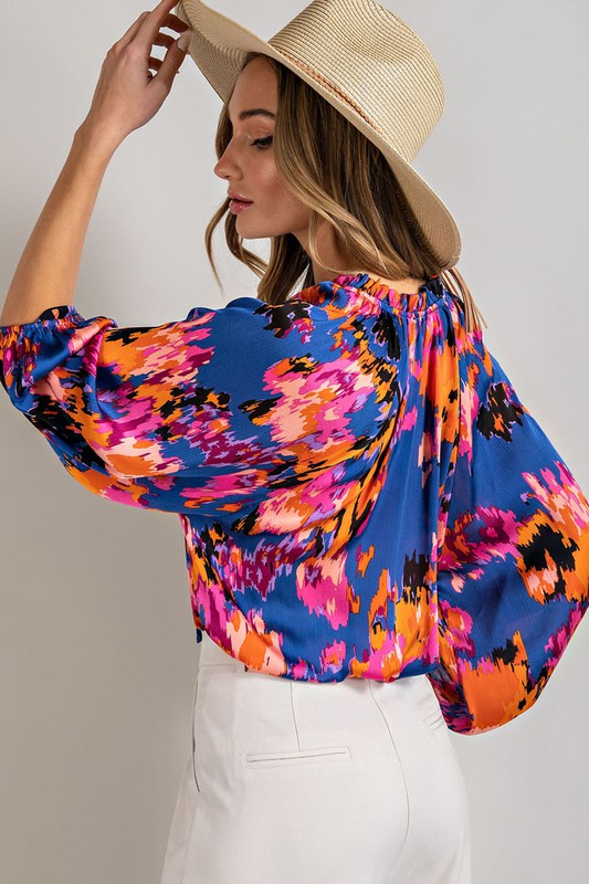 Carmen V-Neck Printed Top