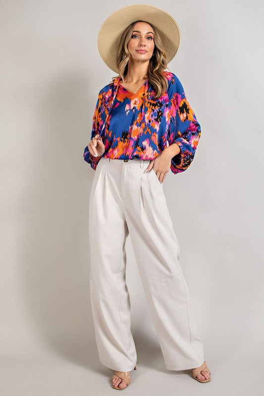 Carmen V-Neck Printed Top