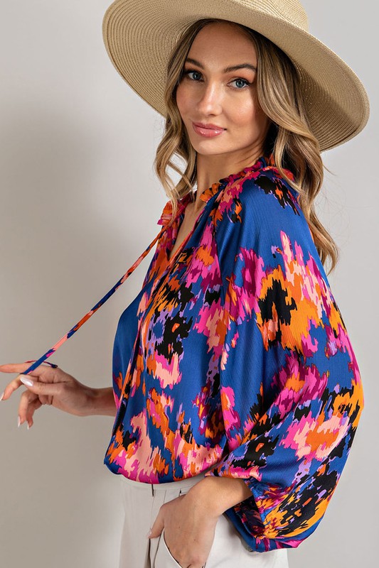 Carmen V-Neck Printed Top