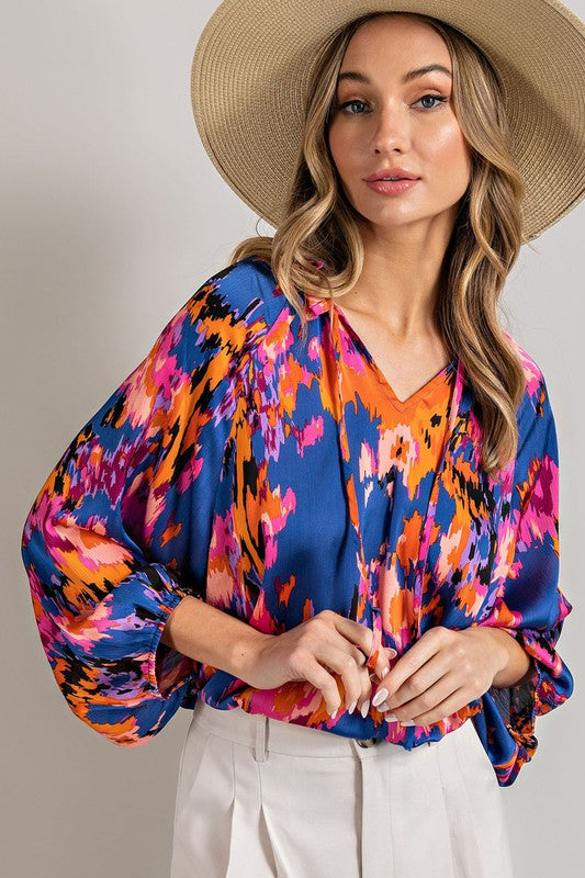 Carmen V-Neck Printed Top