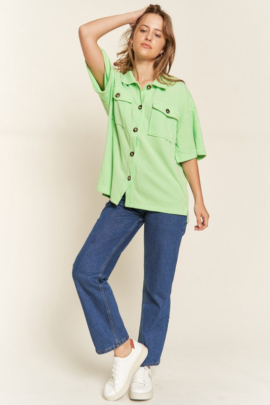 
                      
                        Smiley Back Button Down Top
                      
                    