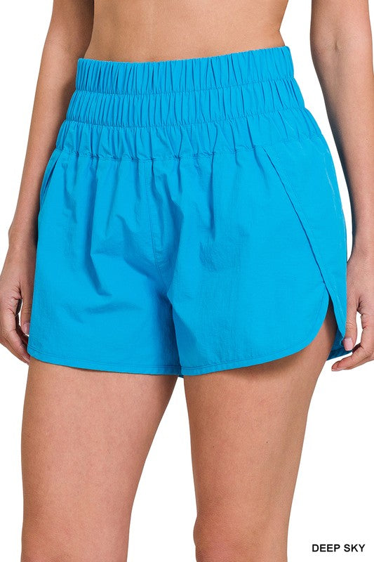 
                      
                        Khloe Smocked Waistband Running Shorts
                      
                    