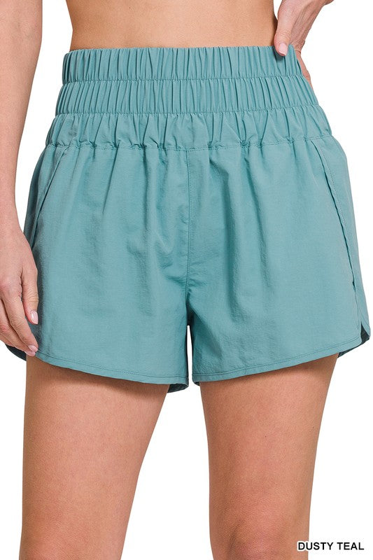 
                      
                        Khloe Smocked Waistband Running Shorts
                      
                    