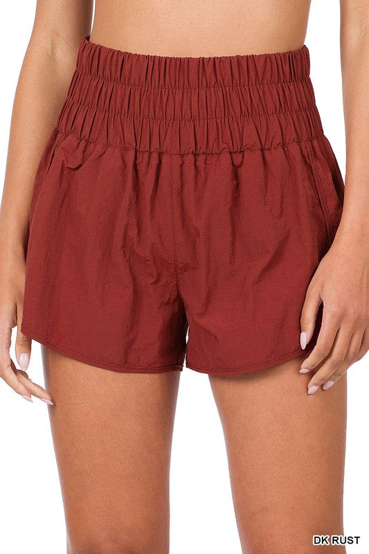 
                      
                        Khloe Smocked Waistband Running Shorts
                      
                    