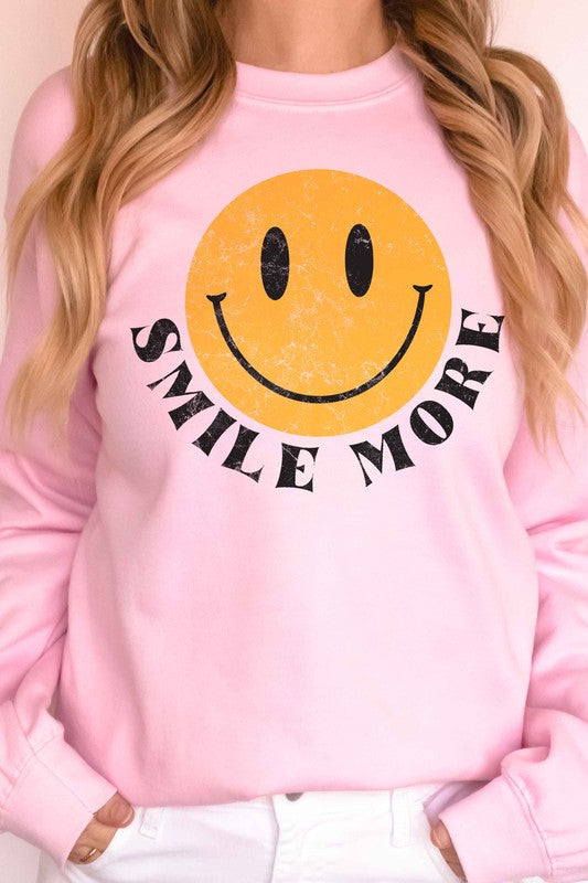 
                      
                        SMILE MORE HAPPY FACE GRAPHIC SWEATSHIRT
                      
                    