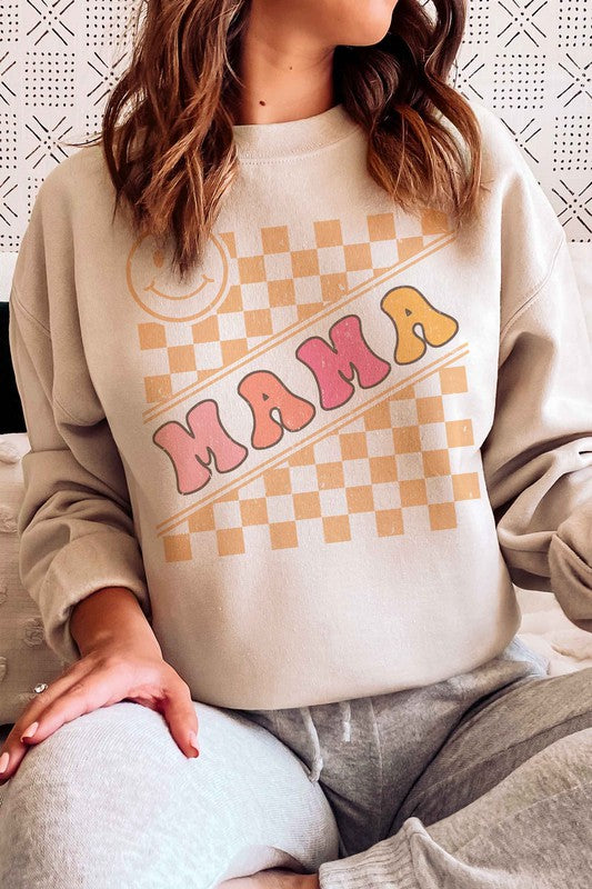 
                      
                        CHECKERED MAMA GRAPHIC SWEATSHIRT
                      
                    