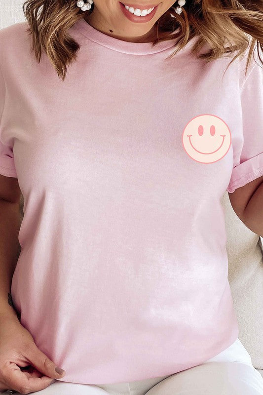 
                      
                        F/B POCKET BRIDE HAPPY FACE GRAPHIC TEE
                      
                    