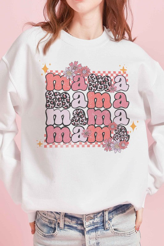 LEOPARD FLORAL MAMA GRAPHIC SWEATSHIRT