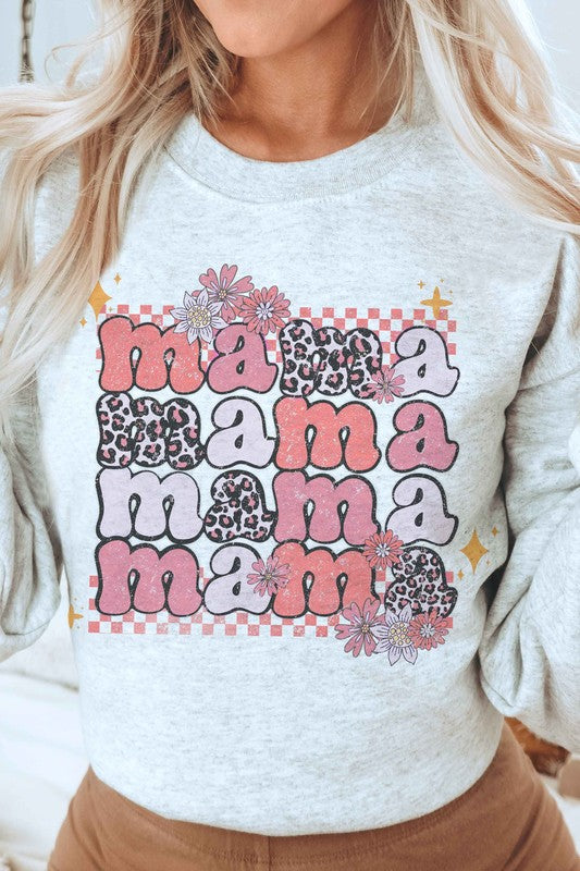 LEOPARD FLORAL MAMA GRAPHIC SWEATSHIRT