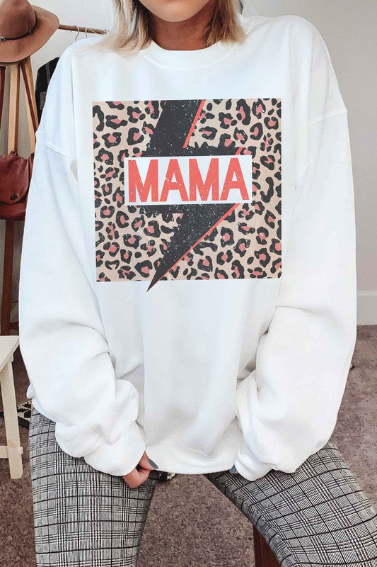 LEOPARD LIGHTNING MAMA GRAPHIC SWEATSHIRT