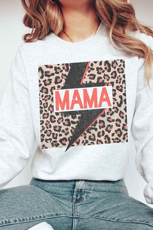 LEOPARD LIGHTNING MAMA GRAPHIC SWEATSHIRT