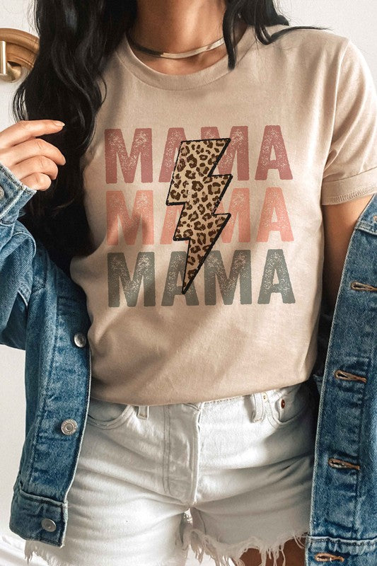 
                      
                        LEOPARD LIGHTNING MAMA GRAPHIC TEE
                      
                    