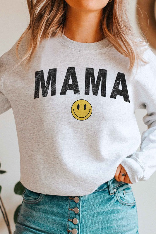 
                      
                        MAMA HAPPY FACE GRAPHIC SWEATSHIRT
                      
                    