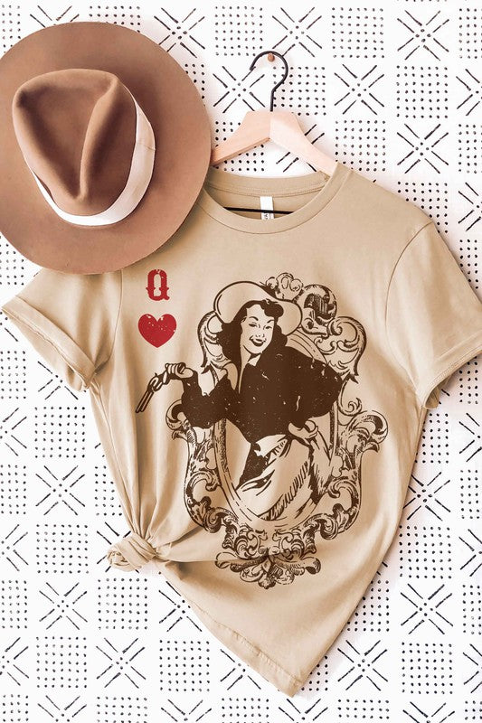 
                      
                        QUEEN OF HEARTS COWGIRL GRAPHIC TEE
                      
                    