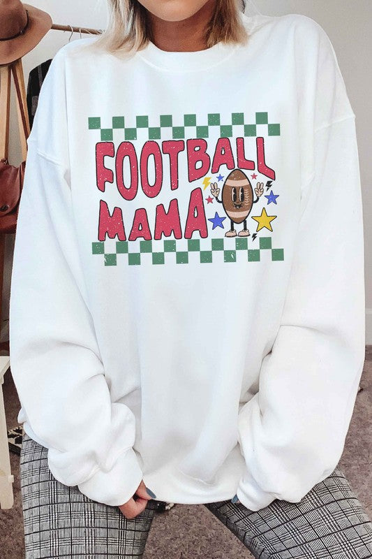 Checkered Football Mama Graphic Pullover