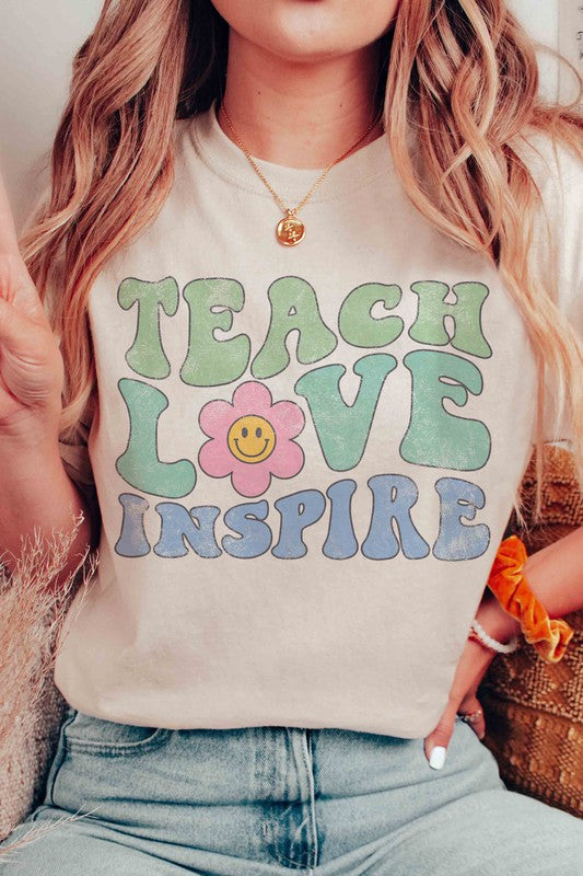 
                      
                        TEACH LOVE INSPIRE DAISY HAPPY FACE GRAPHIC TEE
                      
                    