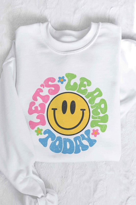 
                      
                        LET'S LEARN TODAY HAPPY FACE Graphic Sweatshirt
                      
                    