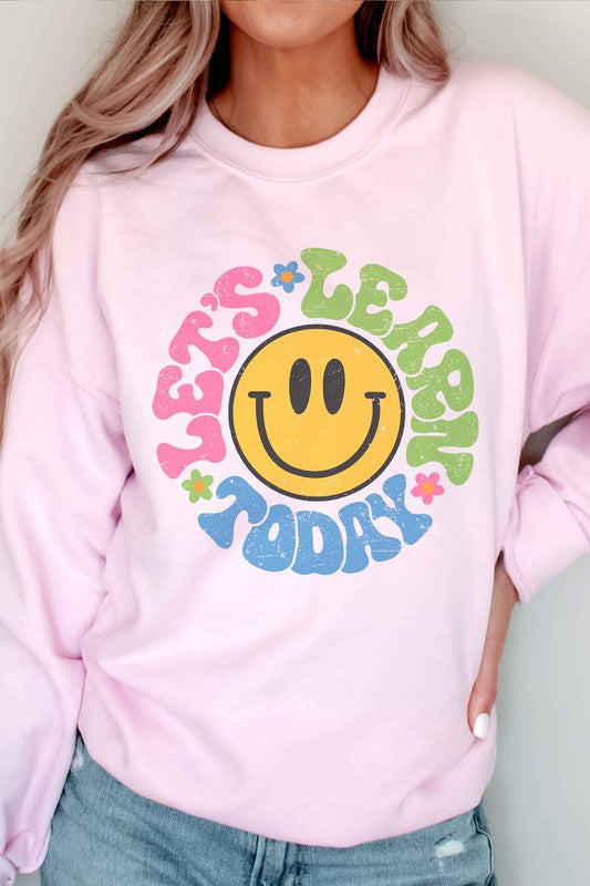 
                      
                        LET'S LEARN TODAY HAPPY FACE Graphic Sweatshirt
                      
                    