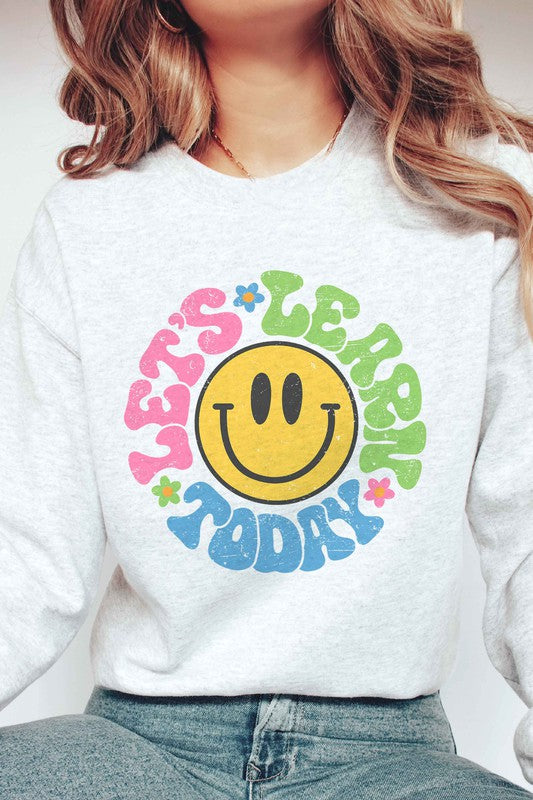 
                      
                        LET'S LEARN TODAY HAPPY FACE Graphic Sweatshirt
                      
                    