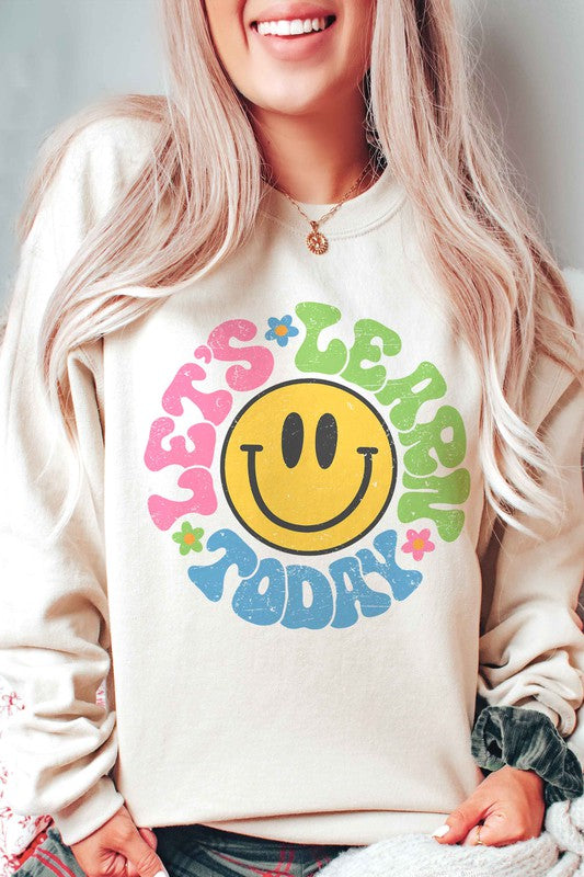 
                      
                        LET'S LEARN TODAY HAPPY FACE Graphic Sweatshirt
                      
                    