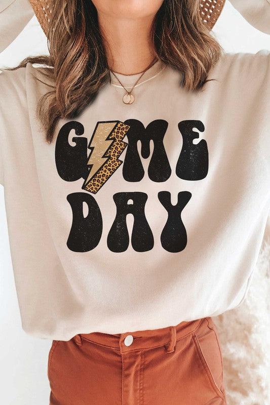 Leopard Lightening Game Day Graphic Sweatshirt