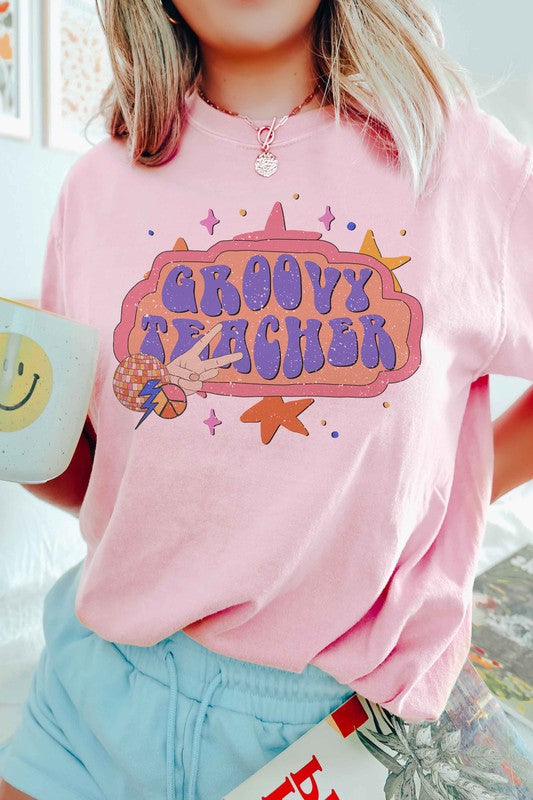 
                      
                        GROOVY TEACHER GRAPHIC TEE
                      
                    