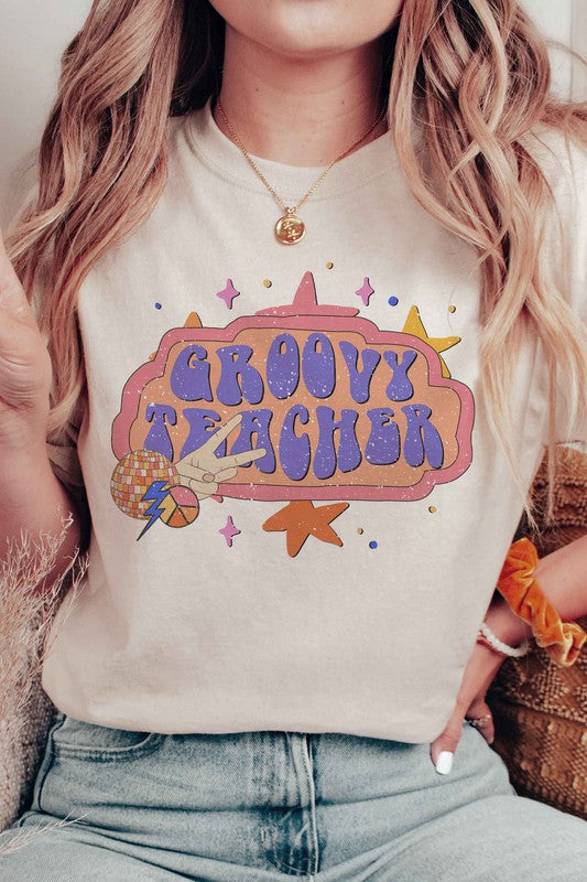 
                      
                        GROOVY TEACHER GRAPHIC TEE
                      
                    