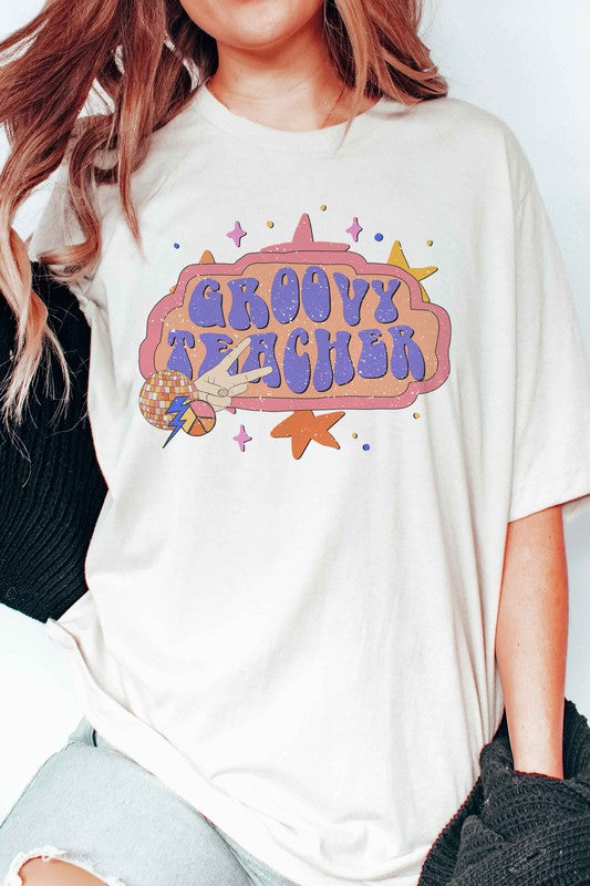 
                      
                        GROOVY TEACHER GRAPHIC TEE
                      
                    