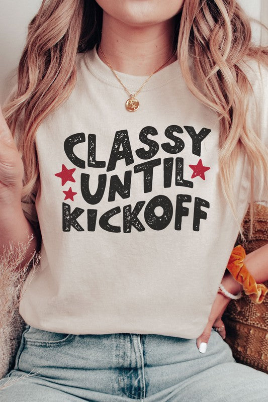 
                      
                        CLASSY UNTIL KICKOFF GRAPHIC TEE
                      
                    