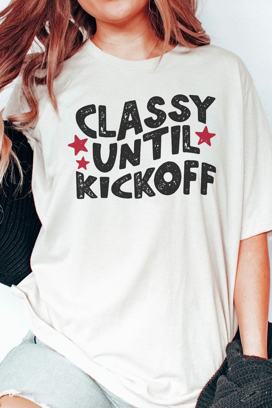 
                      
                        CLASSY UNTIL KICKOFF GRAPHIC TEE
                      
                    