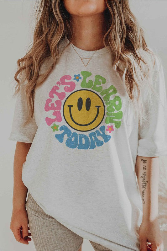 LET'S LEARN TODAY HAPPY FACE Graphic Tee