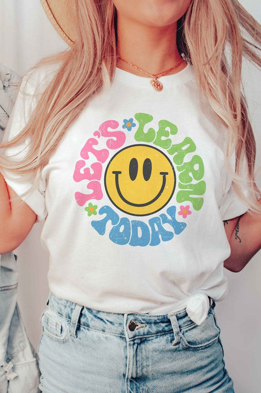 
                      
                        LET'S LEARN TODAY HAPPY FACE Graphic Tee
                      
                    