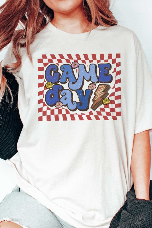 RETRO CHECKER GAME DAY GRAPHIC TEE