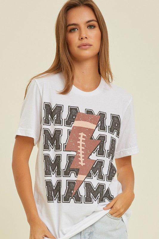 FOOTBALL LIGHTNING MAMA REPEAT GRAPHIC TEE