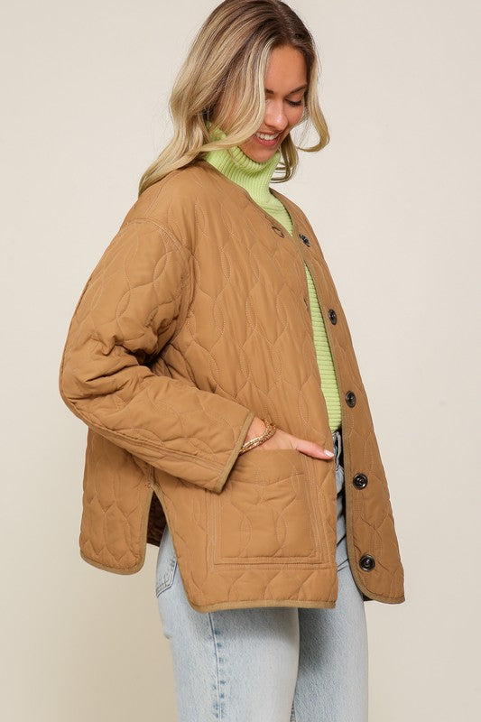 
                      
                        Quilted Puffer Jacket with Pockets
                      
                    