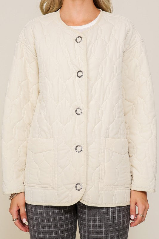 
                      
                        Quilted Puffer Jacket with Pockets
                      
                    