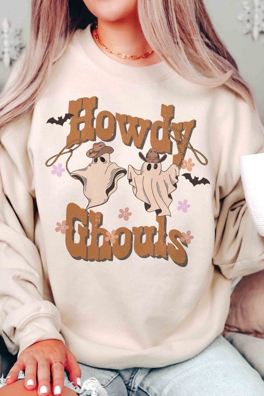 
                      
                        HOWDY GHOULS COWBOY GHOSTS GRAPHIC SWEATSHIRT
                      
                    