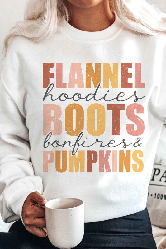 
                      
                        FLANNEL BOOTS PUMPKINS GRAPHIC SWEATSHIRT
                      
                    