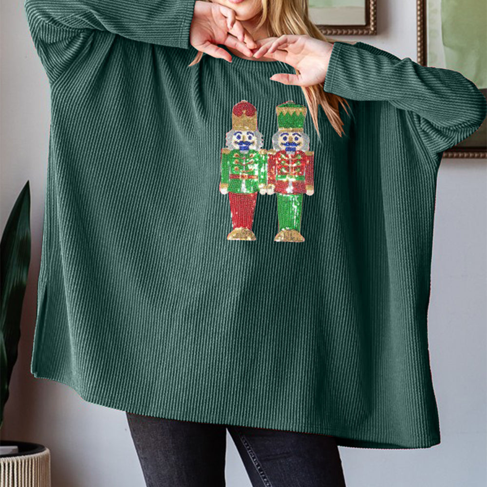 
                      
                        Sequin Nutcracker Long Sleeve Ribbed Top
                      
                    