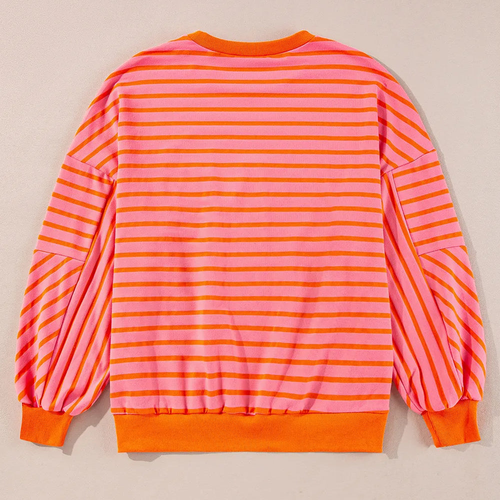 
                      
                        Striped Dropped Shoulder Long Sleeve Sweatshirt
                      
                    