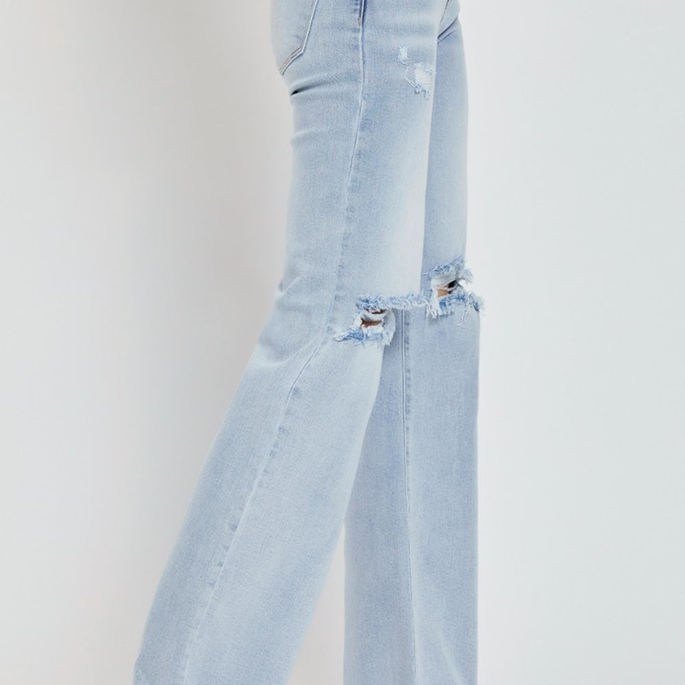 
                      
                        Risen High Rise Distressed Wide Leg Jeans
                      
                    