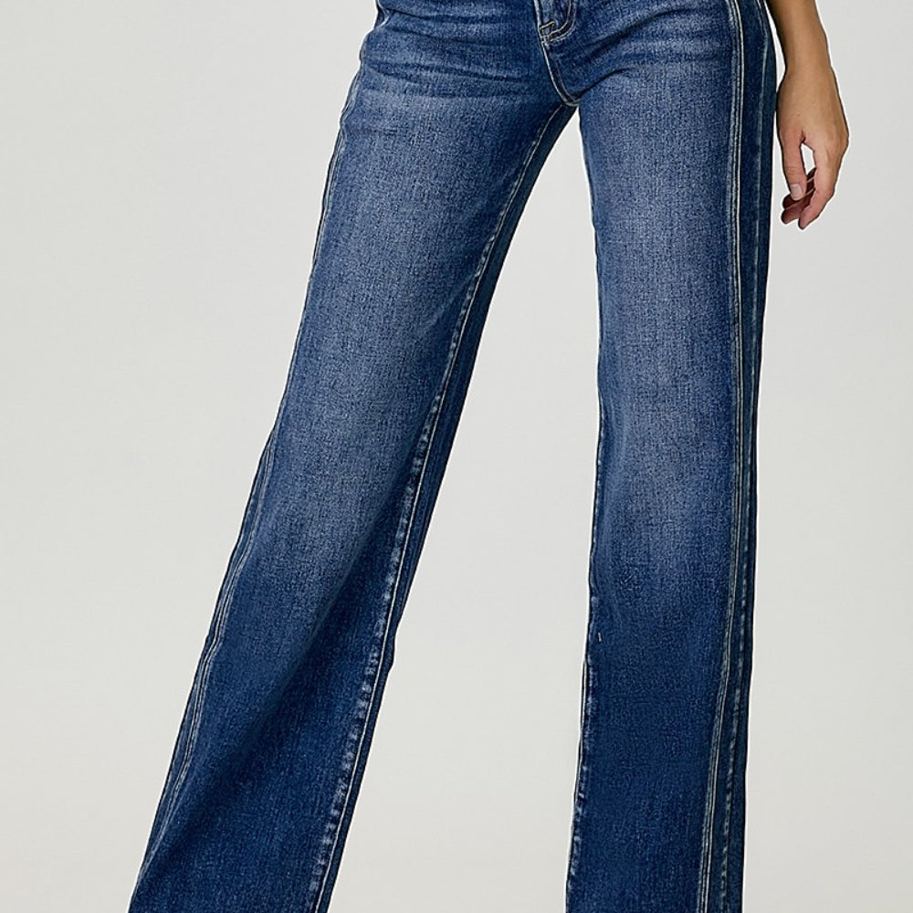 
                      
                        RISEN Mid Rise Straight Jeans
                      
                    