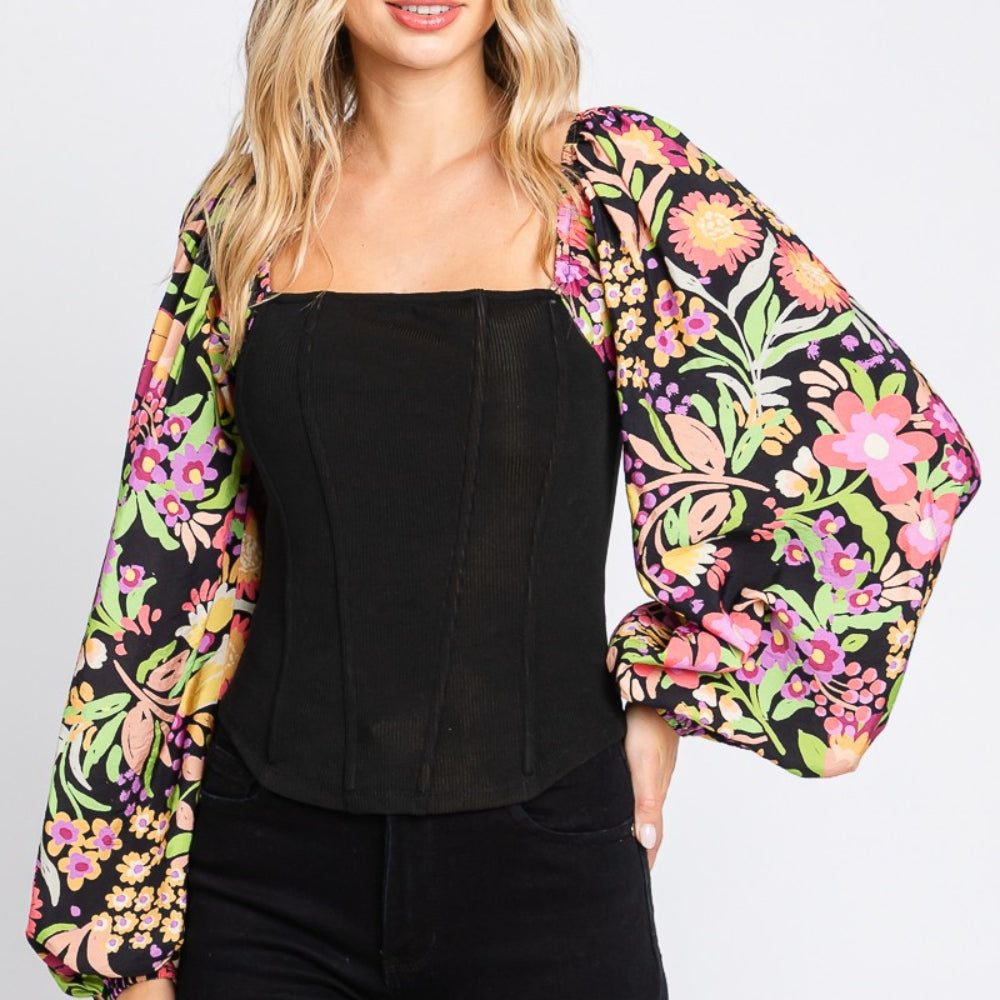 
                      
                        Floral Balloon Sleeve Blouse
                      
                    