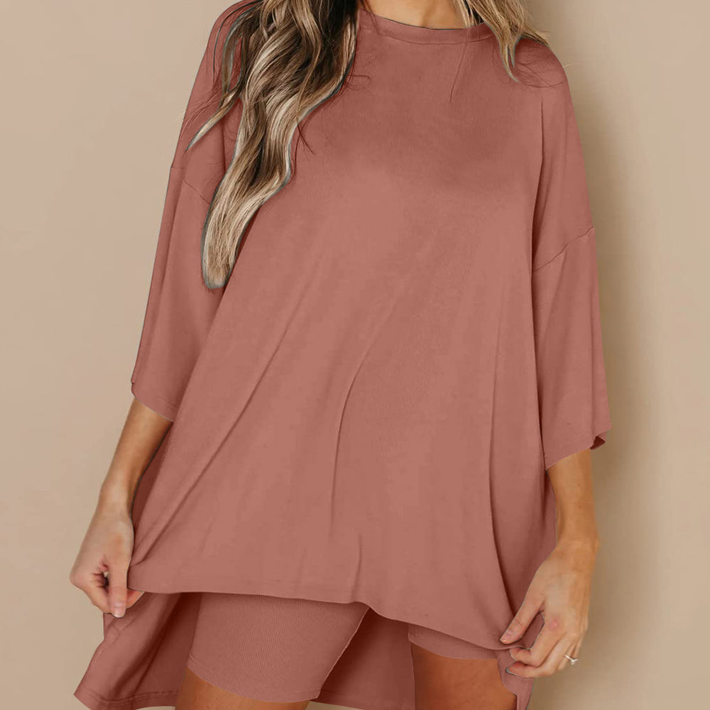 
                      
                        Round Neck Top and Shorts Set
                      
                    