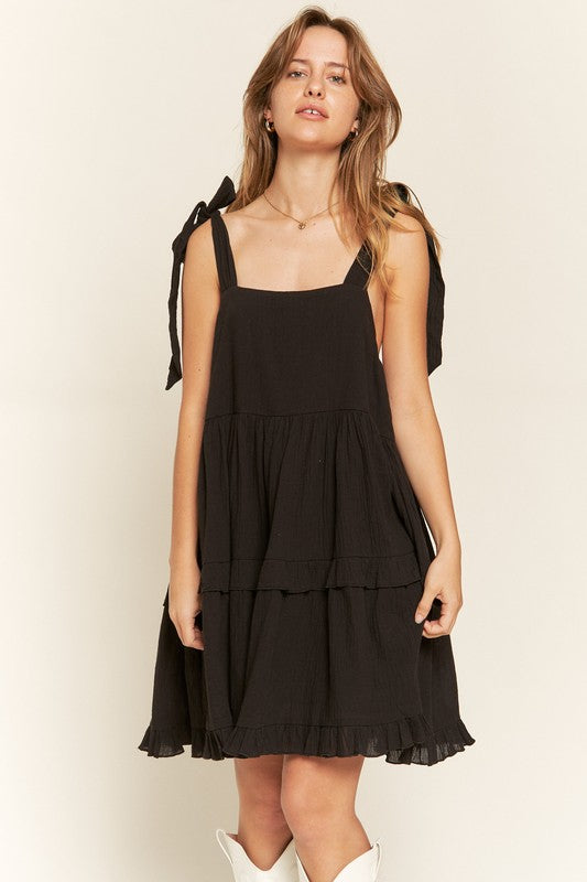 
                      
                        Square neck ruffle dress
                      
                    